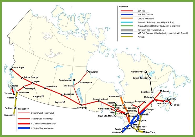 Train Map of Canada